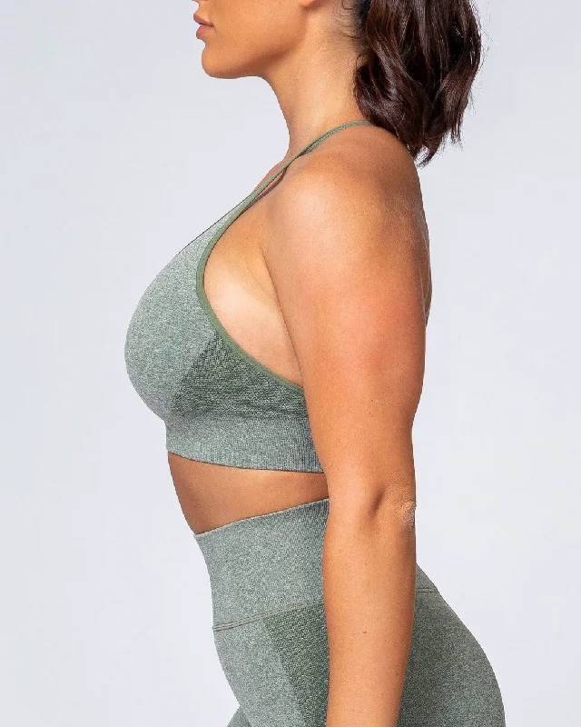 All Day Strap Seamless Bra - Khaki Marl