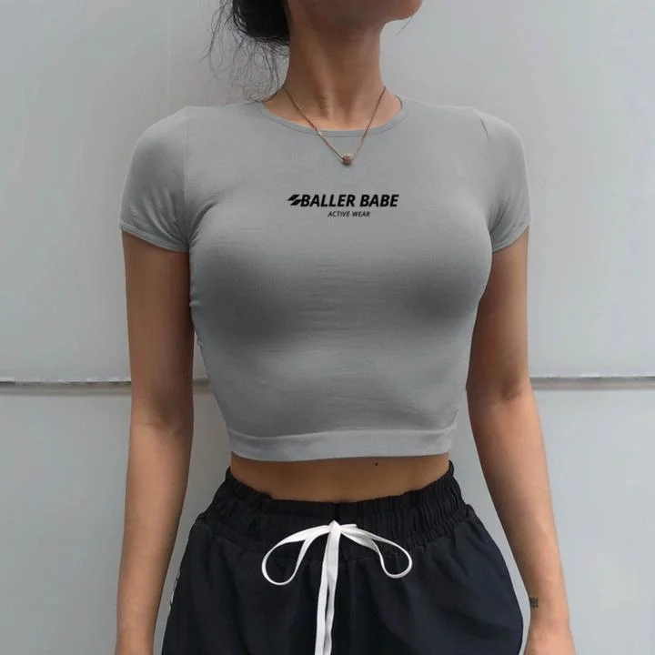 Baller Babe Basic's Womens Shirt - Grey