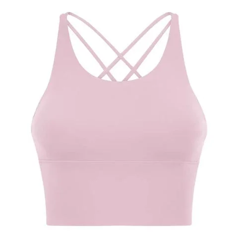 Baller Babe Middi Top with cross back Pink