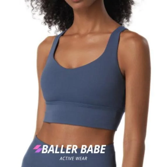 Baller Babe Savana Top with cross back Blue