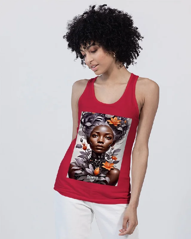 Beautiful black silver grey hair blossom women Unisex Jersey Tank | Bella + Canvas