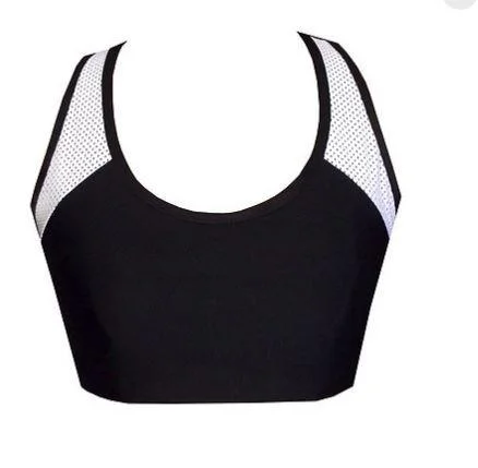 Black & White Max Impact Sports Crop Top BK100