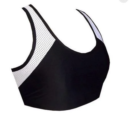 Black & White Max Impact Sports Crop Top BK100