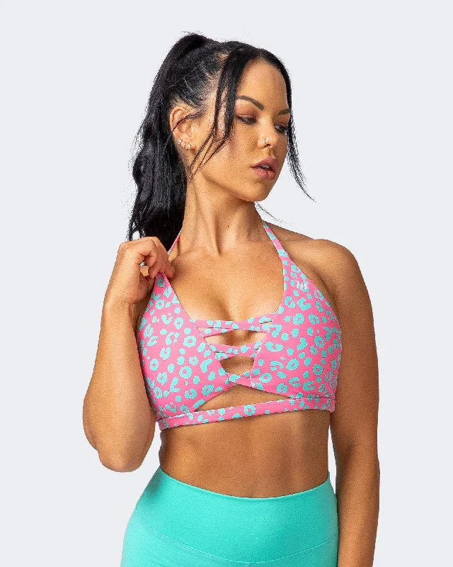 Coastal Bralette - Cotton Candy Cheetah Print