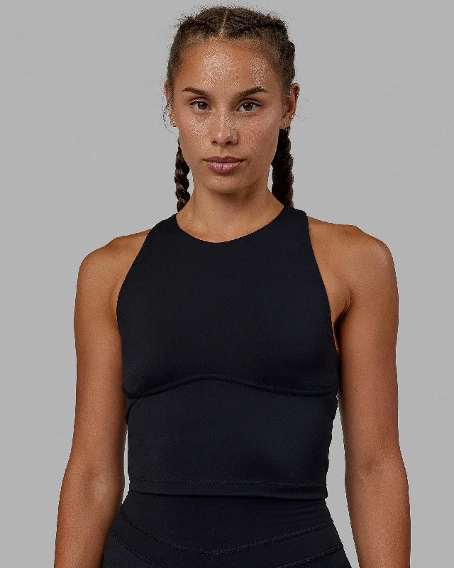 Enhance Shelf Bra Tank - Black