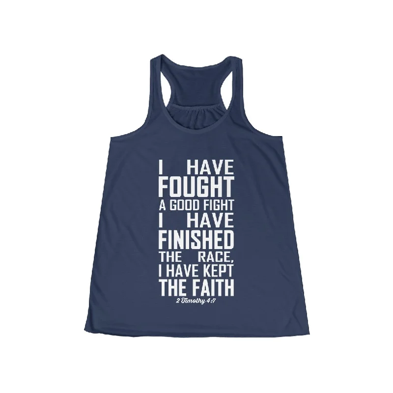 Finish the Race Keep the Faith Christian Flowy Racerback Tank