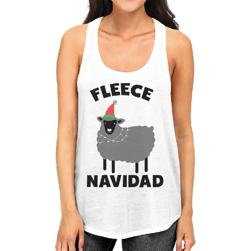 Fleece Navidad Womens Racerback Tank Top For Christmas Gym Workout