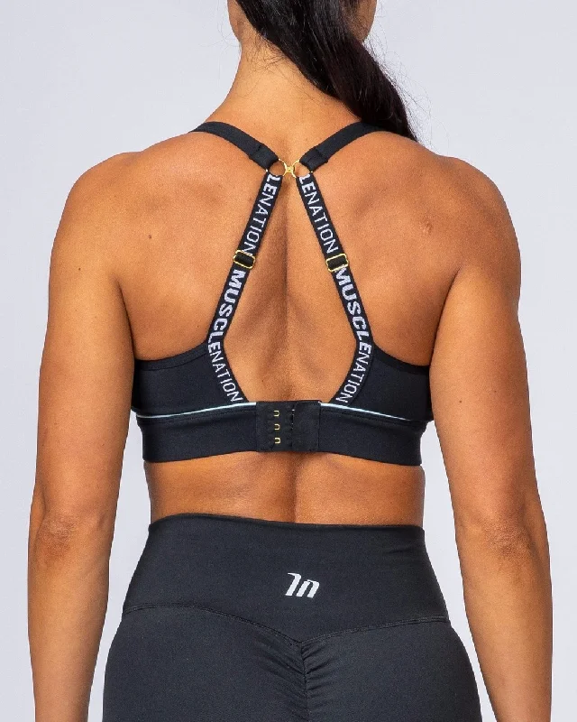 HIIT Bra - Black with Blue