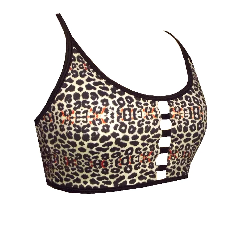 Ladder Crop Top in Leopard Print CT3leop