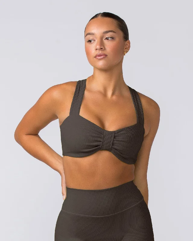 Lush Rib Bralette - Deep Brown