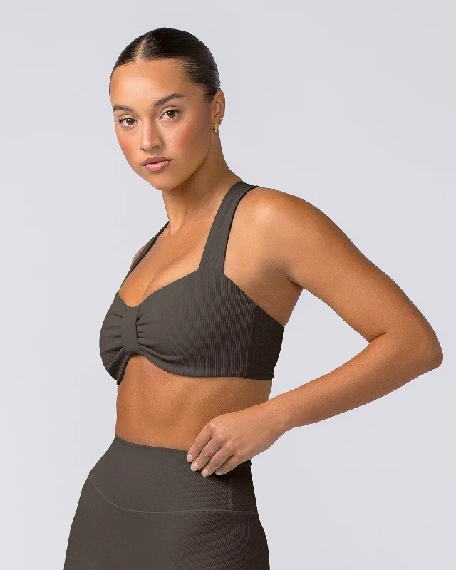 Lush Rib Bralette - Deep Brown