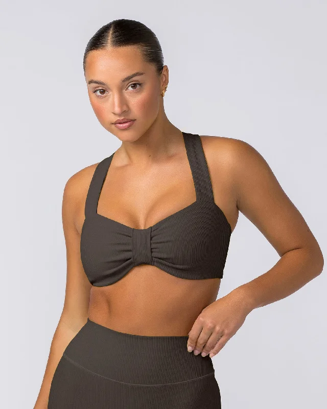 Lush Rib Bralette - Deep Brown