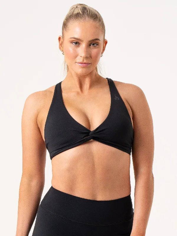 NKD Knot Sports Bra - Black