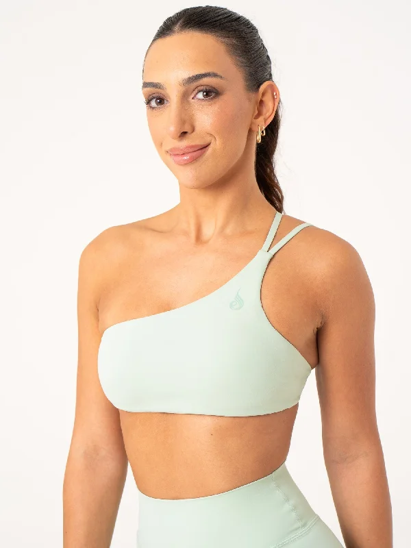 NKD One Shoulder Sports Bra - Cucumber