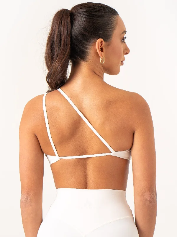 NKD One Shoulder Sports Bra - Off White