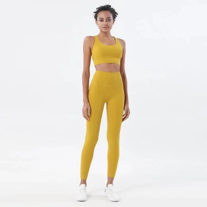 Rise yellow sports crop top