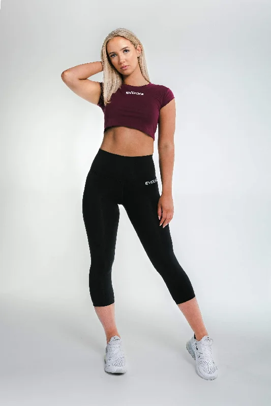 Signature Crop Top - Burgundy