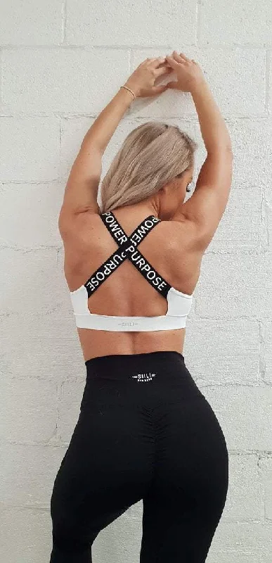 SPORTS BRA - CORE VALUES - White