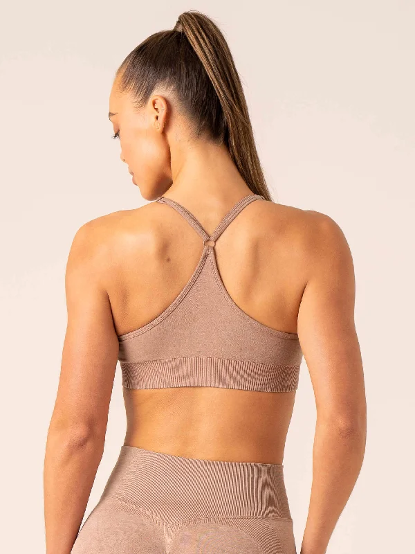 Stonewash Seamless Sports Bra - Tan Stonewash