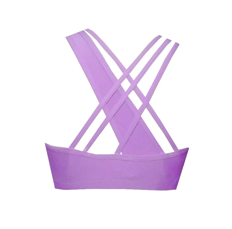 Strappy Lilac Sports Crop Top BK130