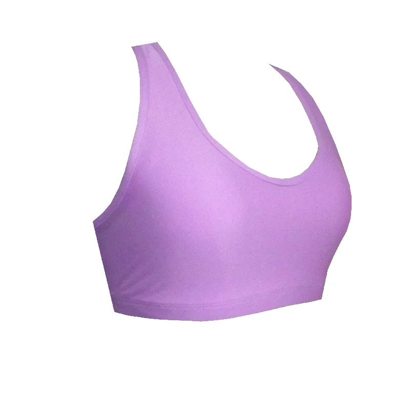 Strappy Lilac Sports Crop Top BK130