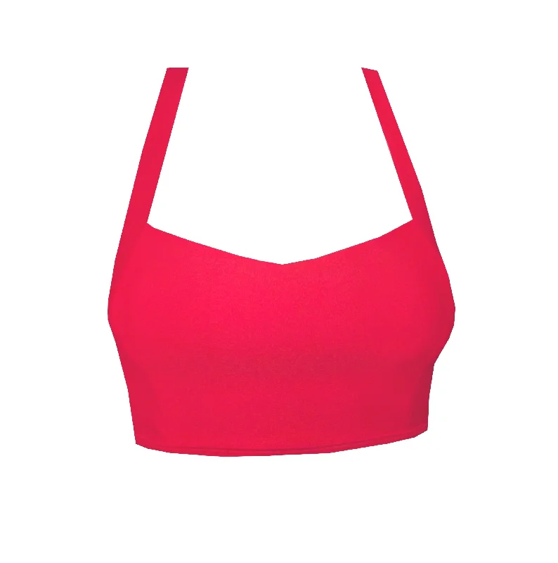 Sweetheart Sports Crop Top in Red BK143R