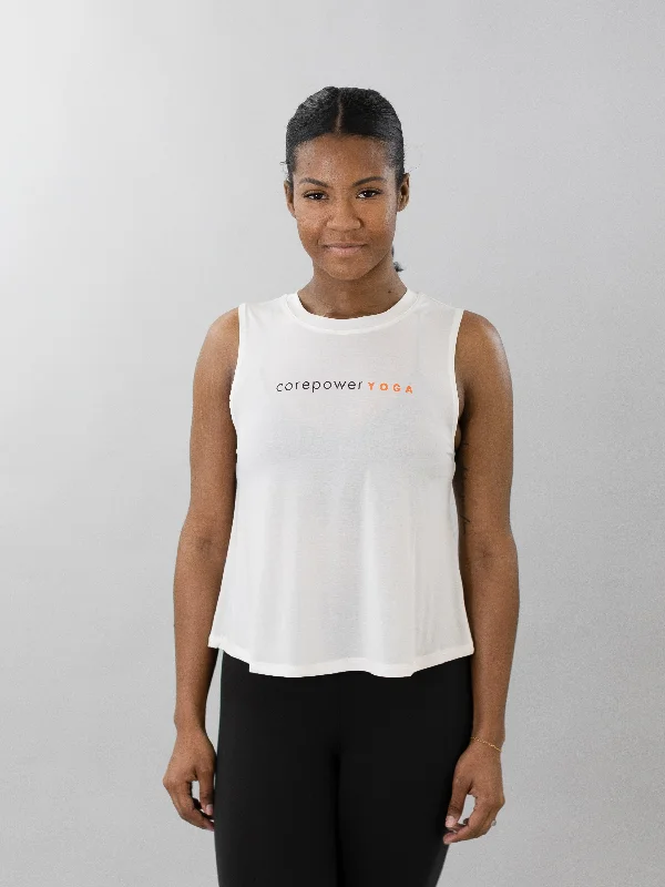 CorePower Yoga White Active Crop Tank