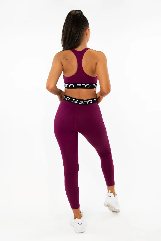 TRACK SPORTS BRA - BURGUNDY