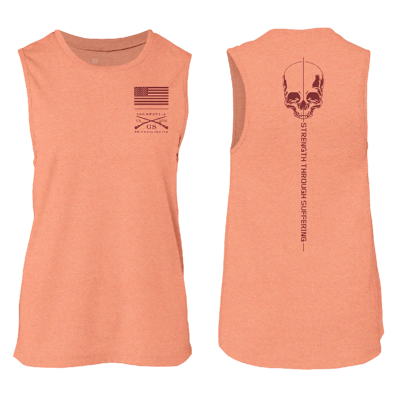 Women's Strength Through Suffering Everyday Tank - Heather Sunset