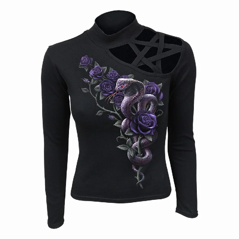 COBRA ROSES - Pentagram Shoulder Longsleeve Top