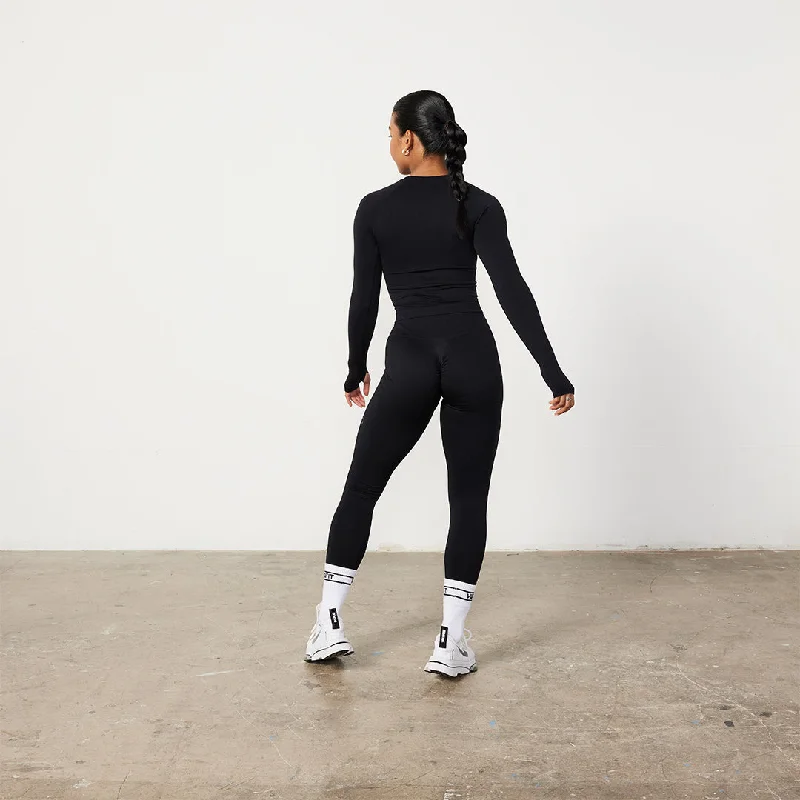 Vanquish Elevate Seamless Black Long Sleeve Top