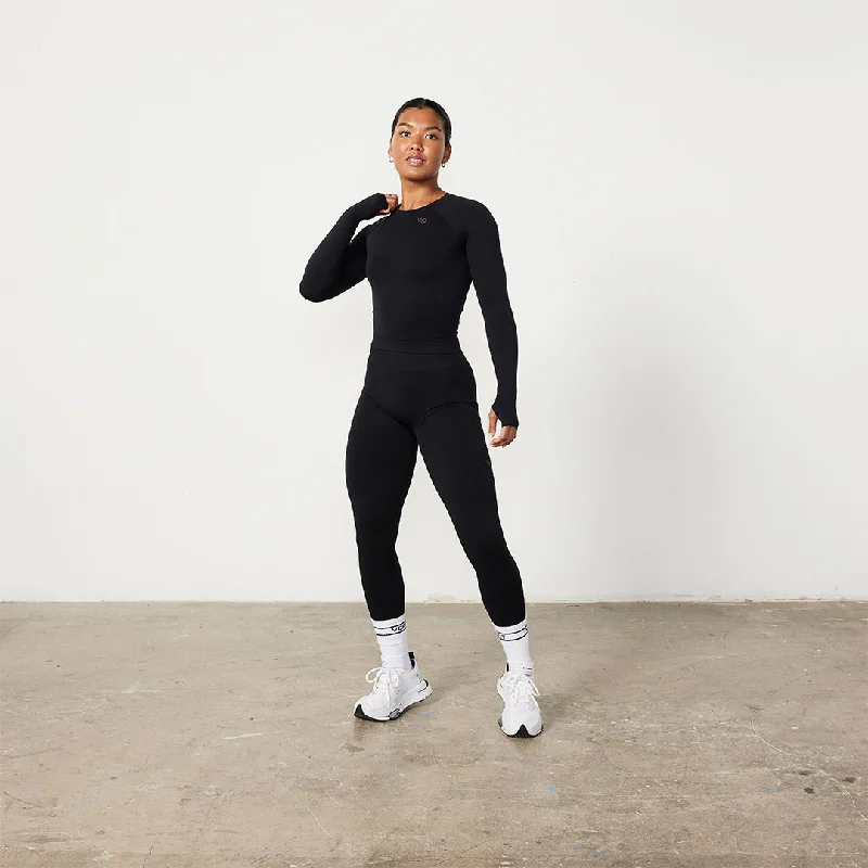 Vanquish Elevate Seamless Black Long Sleeve Top