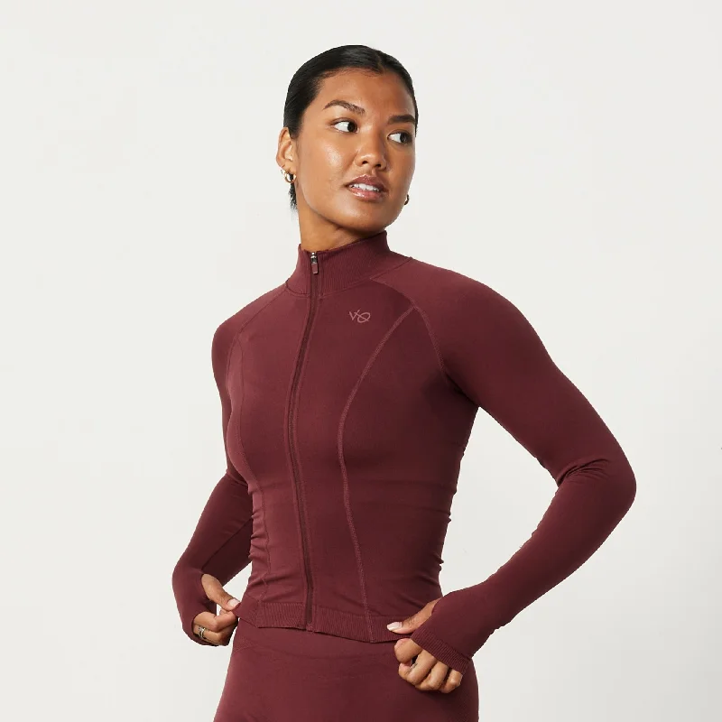 Vanquish Elevate Seamless Burgundy Zip Front Jacket