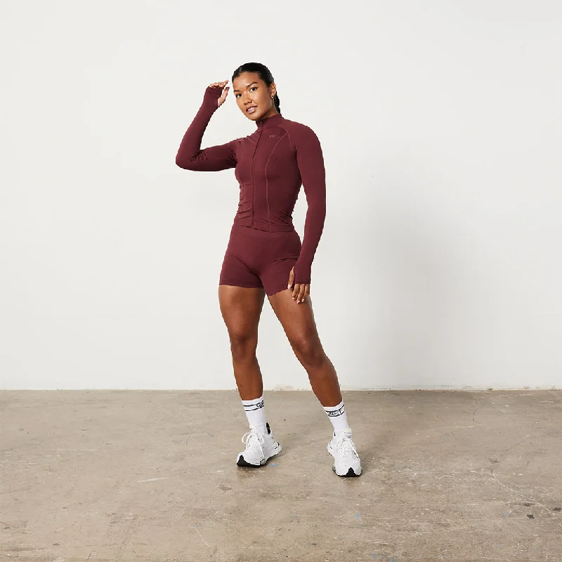 Vanquish Elevate Seamless Burgundy Zip Front Jacket