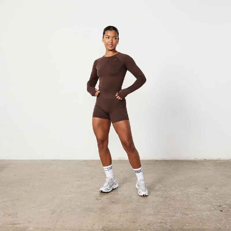 Vanquish Elevate Seamless Coffee Brown Long Sleeve Top