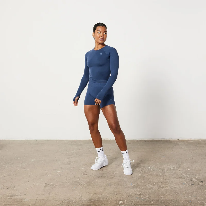 Vanquish Elevate Seamless Denim Blue Long Sleeve Top