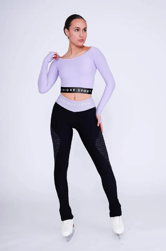 Empower Long-Sleeve Crop Top in Amethyst