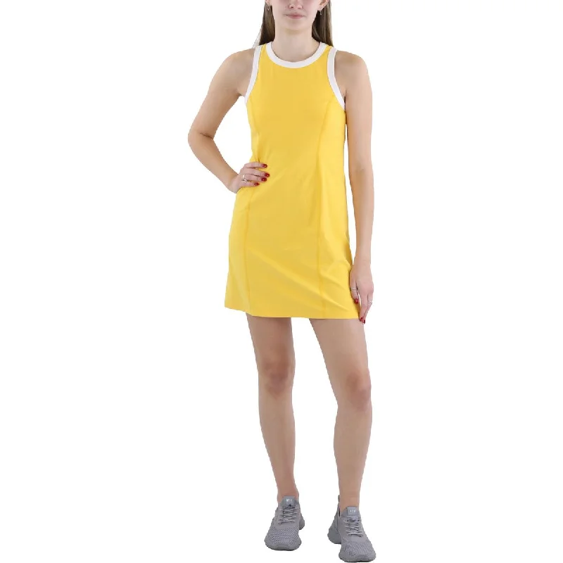 Womens Mini Yoga Athletic Dress Elegant Mini Dress with Pleats