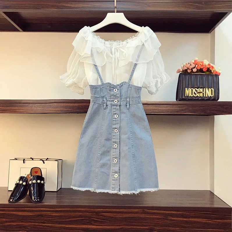 Chiffon Lace Up Ruffles Slash Neck Lantern Sleeve  Mini Strapped A-Line Dress CODE: KAR972 Cozy Wraparound Mini Dress