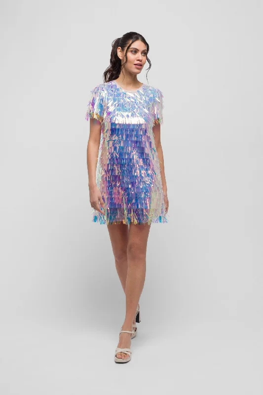 Kimal Mini Sequin Tunic Dress. Dazzling & Versatile. Cozy Wraparound Mini Dress