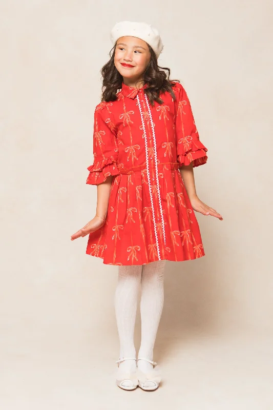 Mini Bowie Dress in Red Stylish Ribbed Mini Dress