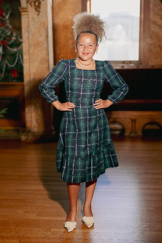 Mini Connie Dress in Navy Plaid - FINAL SALE Trendy Crossover Mini Dress
