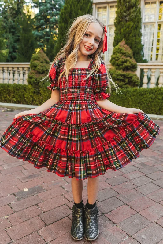 Mini Madeline Dress in Holiday Plaid Fashionable Summer Mini Dress