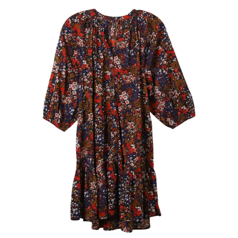 Mini Mitte Dress - Bold Bolster Red Fashionable Boho-Chic Mini Dress