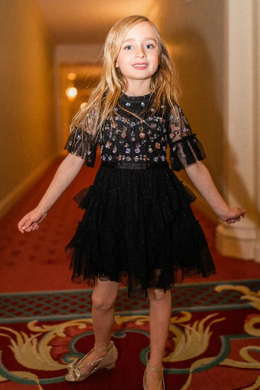 Mini Paris Dress in Black Modern Satin Mini Dress
