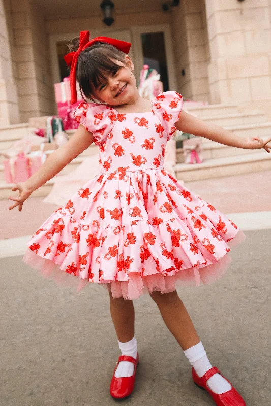 Mini Scottie Dress in Candy Canes - FINAL SALE Stylish Short-Sleeve Mini Dress