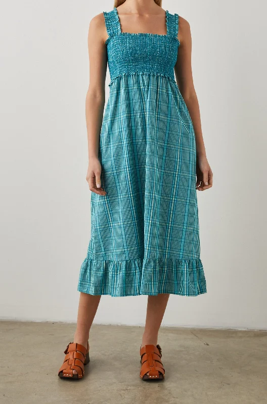 RUMI DRESS - AUGUSTA MINI CHECK Stylish Ruffle Mini Dress