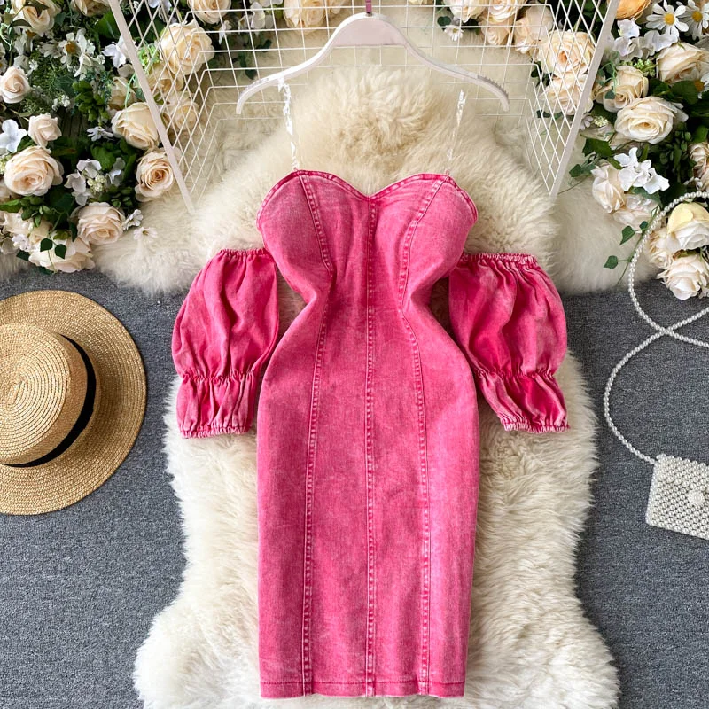 Slim High Waist Mini Pink Dress CODE: KAR875 Classic Solid Mini Dress