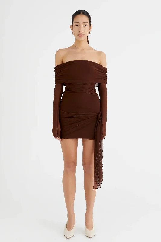 Benni Yasmin Mini Dress - Cacao Classic Floral Print Mini Dress