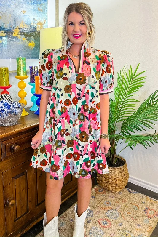 Just Because Flowers Mini Dress - Pink Stylish Floral Print Mini Dress